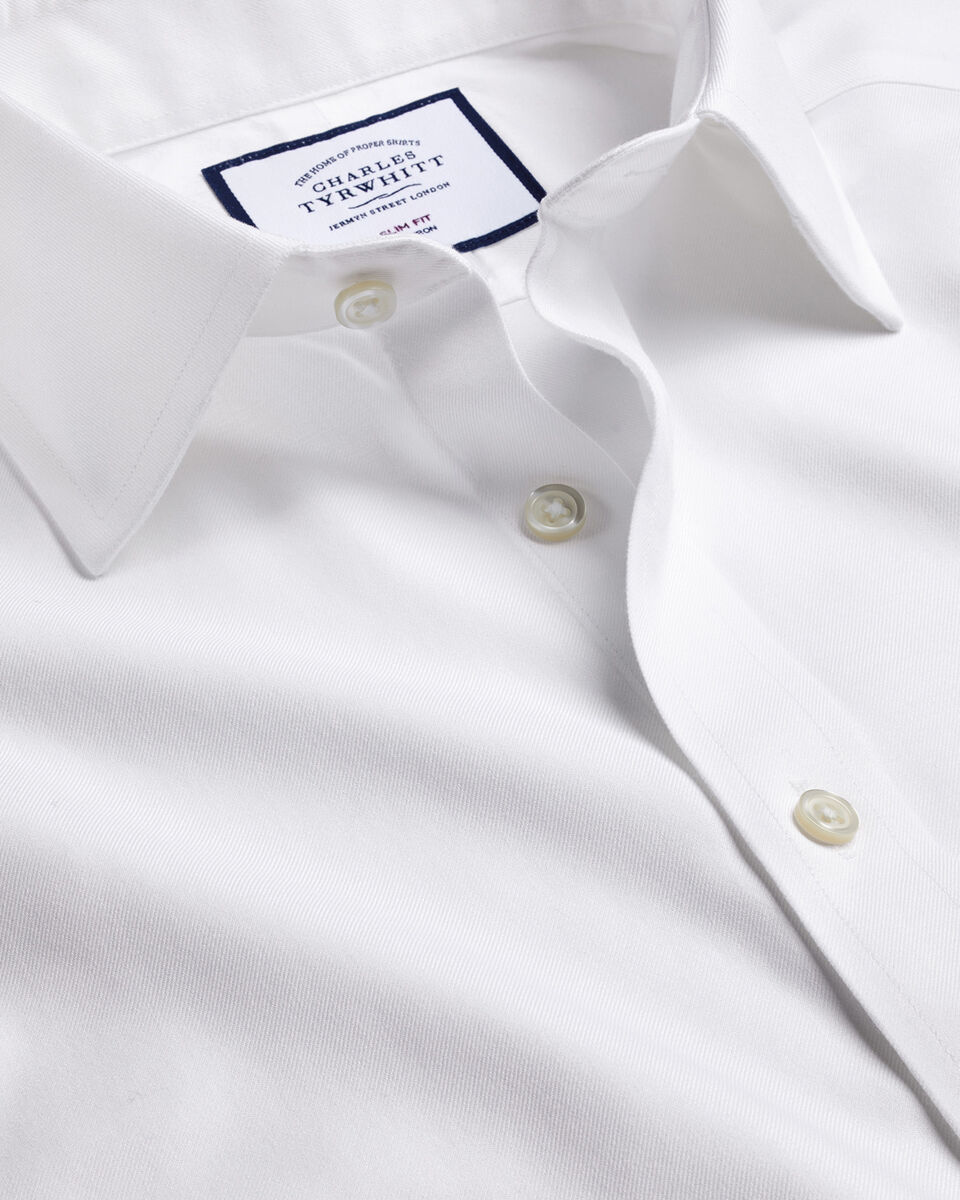 Slim Fit Non-Iron Twill Shirt White