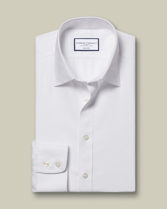 Non-Iron Twill Slim Fit Shirt - White