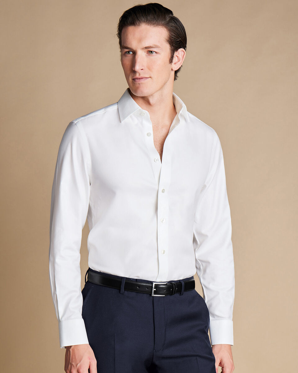 Slim Fit Non-Iron Twill Shirt White