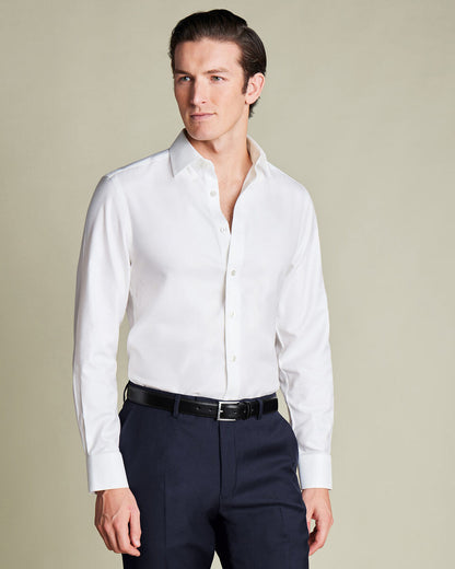 Non-Iron Twill Slim Fit Shirt - White