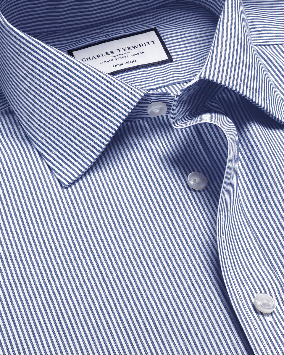 Non-Iron Bengal Stripe Classic Fit Shirt - Royal Blue