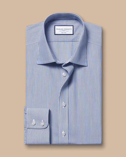 Non-Iron Bengal Stripe Classic Fit Shirt - Royal Blue