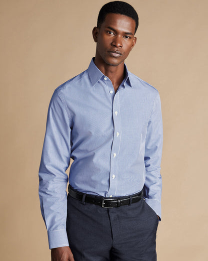 Non-Iron Bengal Stripe Classic Fit Shirt - Royal Blue