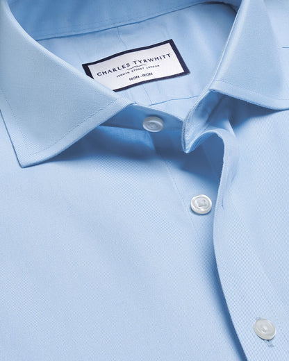 Cutaway Collar Non-Iron Twill Extra Slim Fit Shirt - Sky Blue