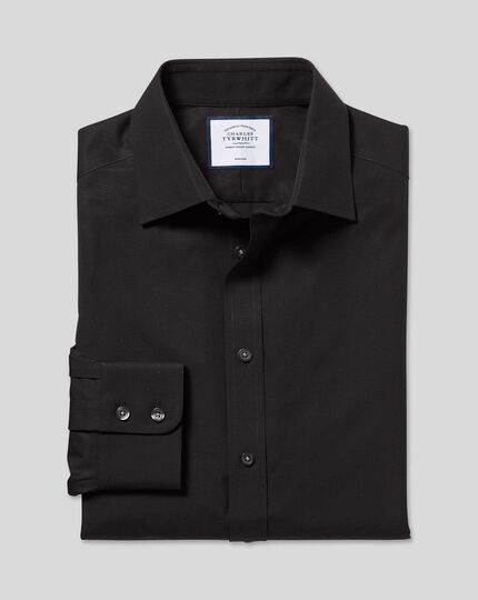 Extra Slim Fit Non-Iron Poplin Shirt Black