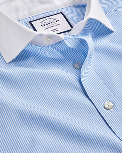 Contrast Collar Bengal Stripe Winchester Slim Fit Shirt