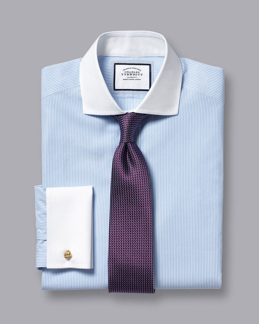 Contrast Collar Bengal Stripe Winchester Slim Fit Shirt