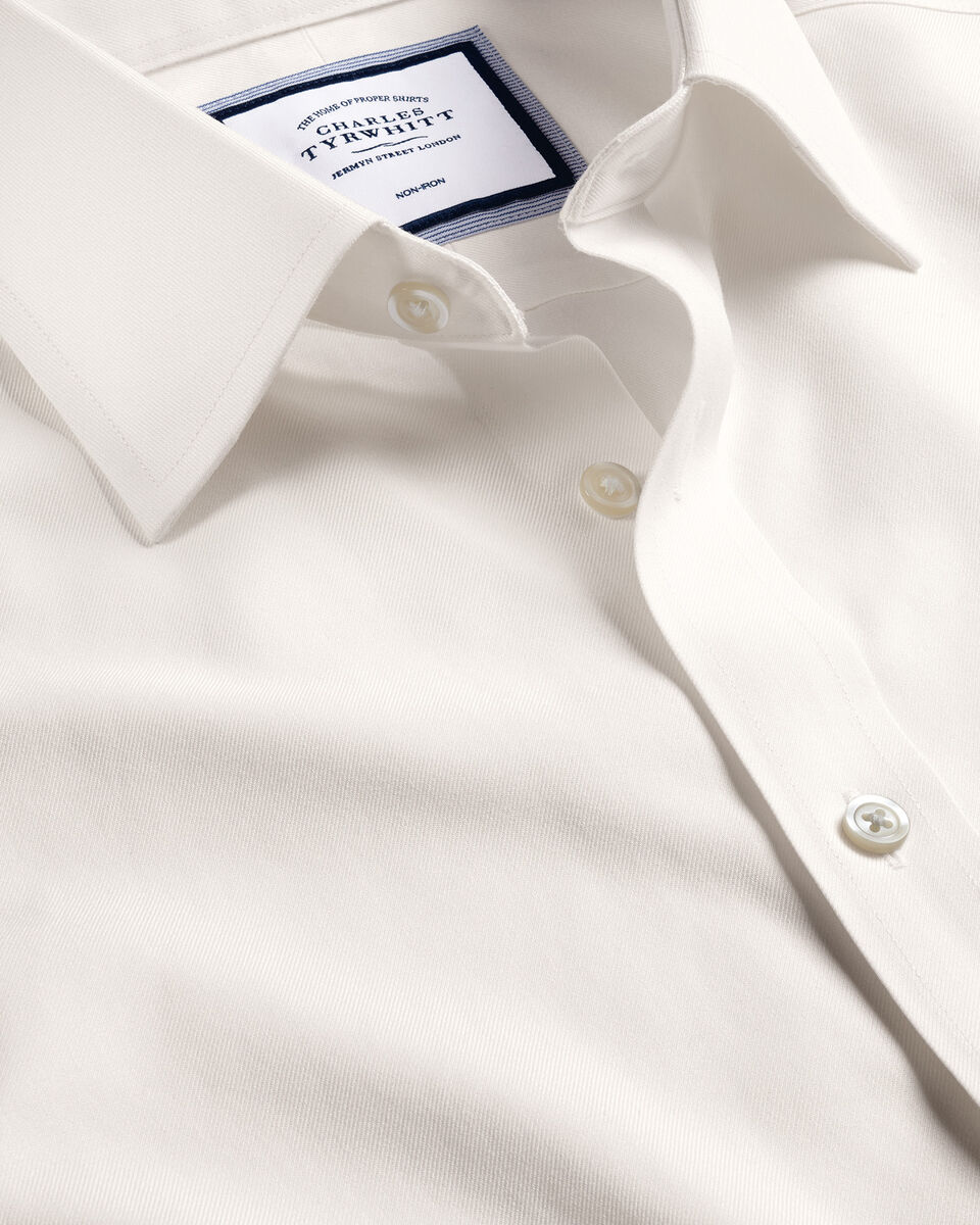 Cream Non-Iron Twill Shirt