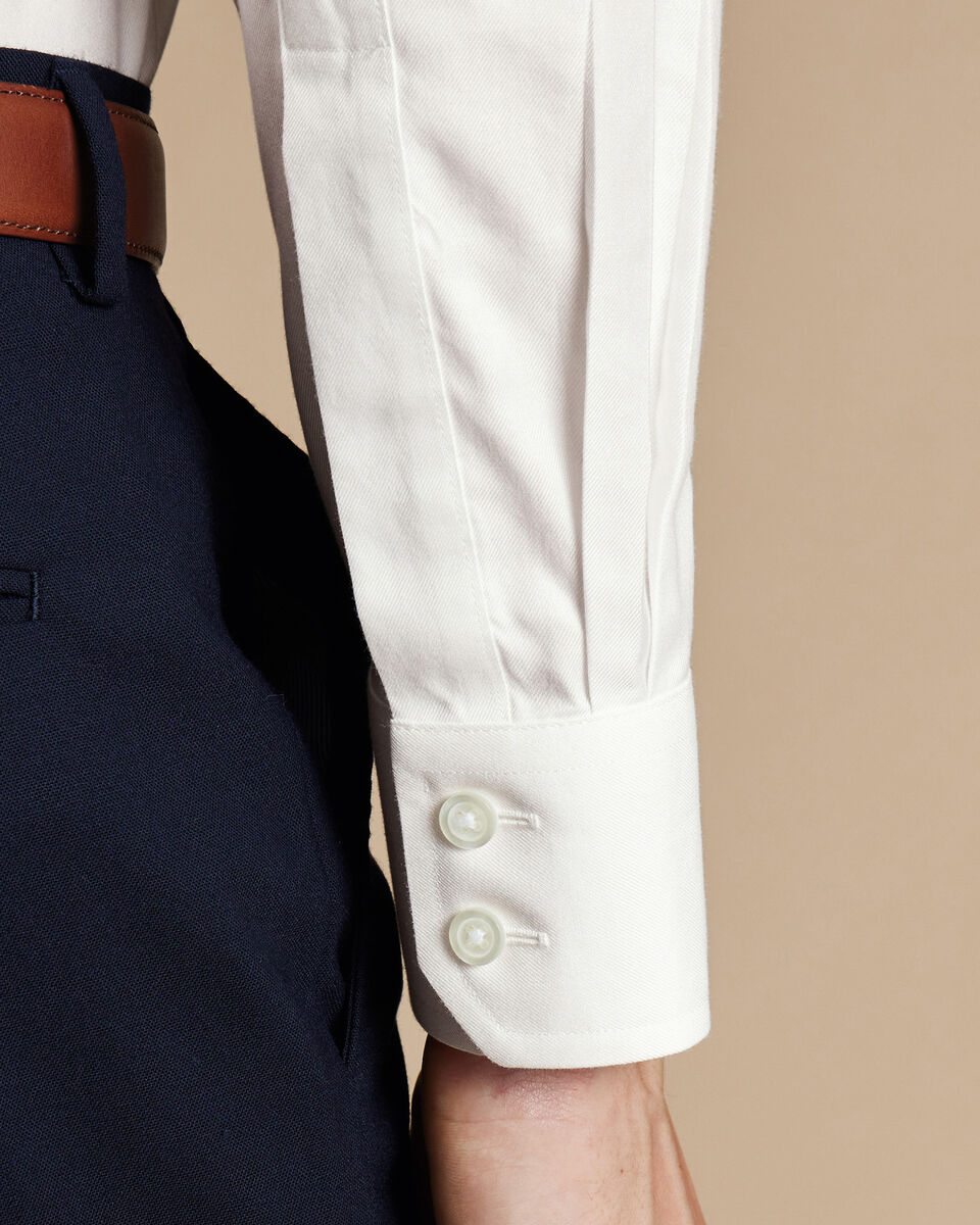 Cream Non-Iron Twill Shirt