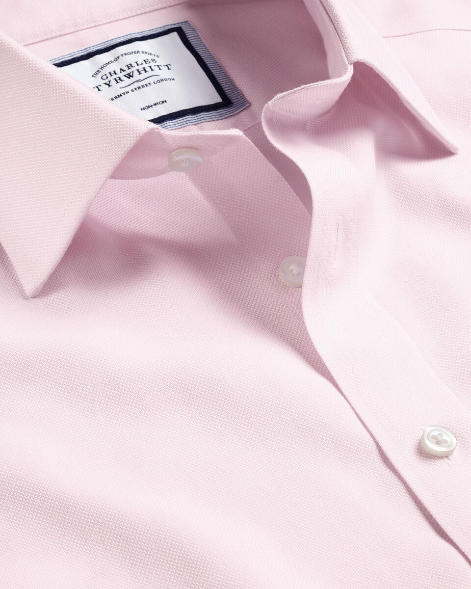 Slim Fit Non-Iron Royal Oxford Shirt - Light Pink