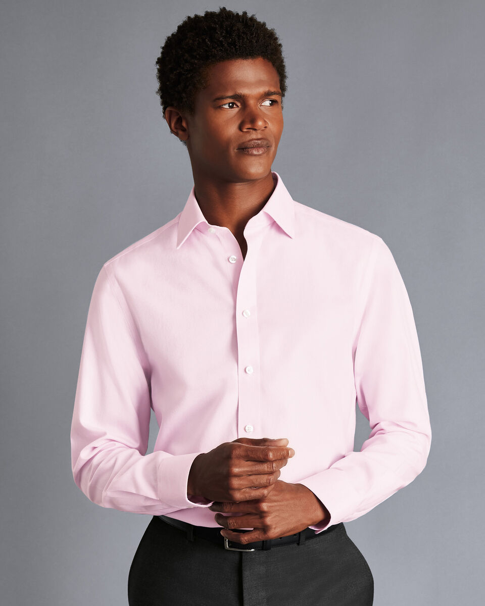 Slim Fit Non-Iron Royal Oxford Shirt - Light Pink