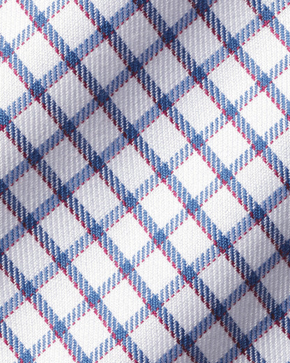 Non-Iron Two Colour Check Shirt - Indigo Blue