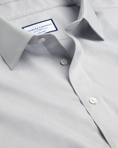 Classic Collar Non-Iron Twill Shirt - Silver Grey