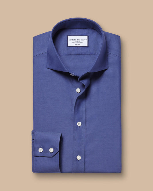 Extra Slim Fit Non - Iron Twil Shirt - Cobalt Blue
