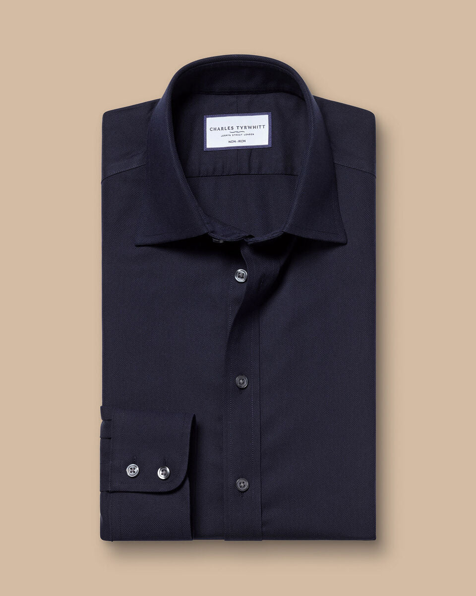 Non-Iron Royal Oxford Slim Fit Shirt - Navy