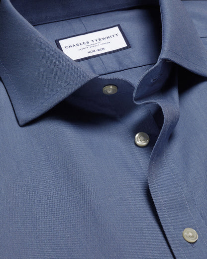 Non-Iron Twill Classic Fit Shirt - Indigo Blue