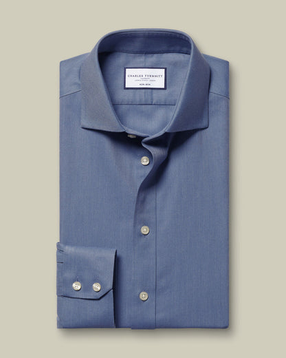 Non-Iron Twill Classic Fit Shirt - Indigo Blue