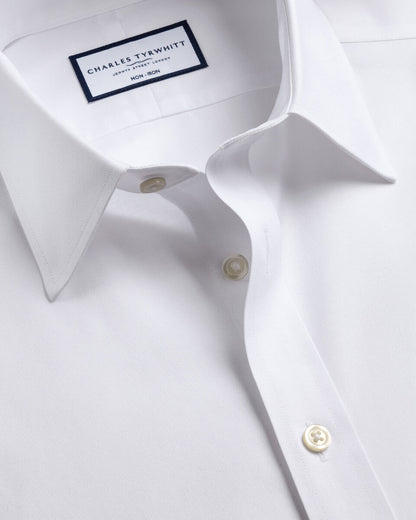 Point Collar Non-Iron Twill Slim Fit Shirt - White