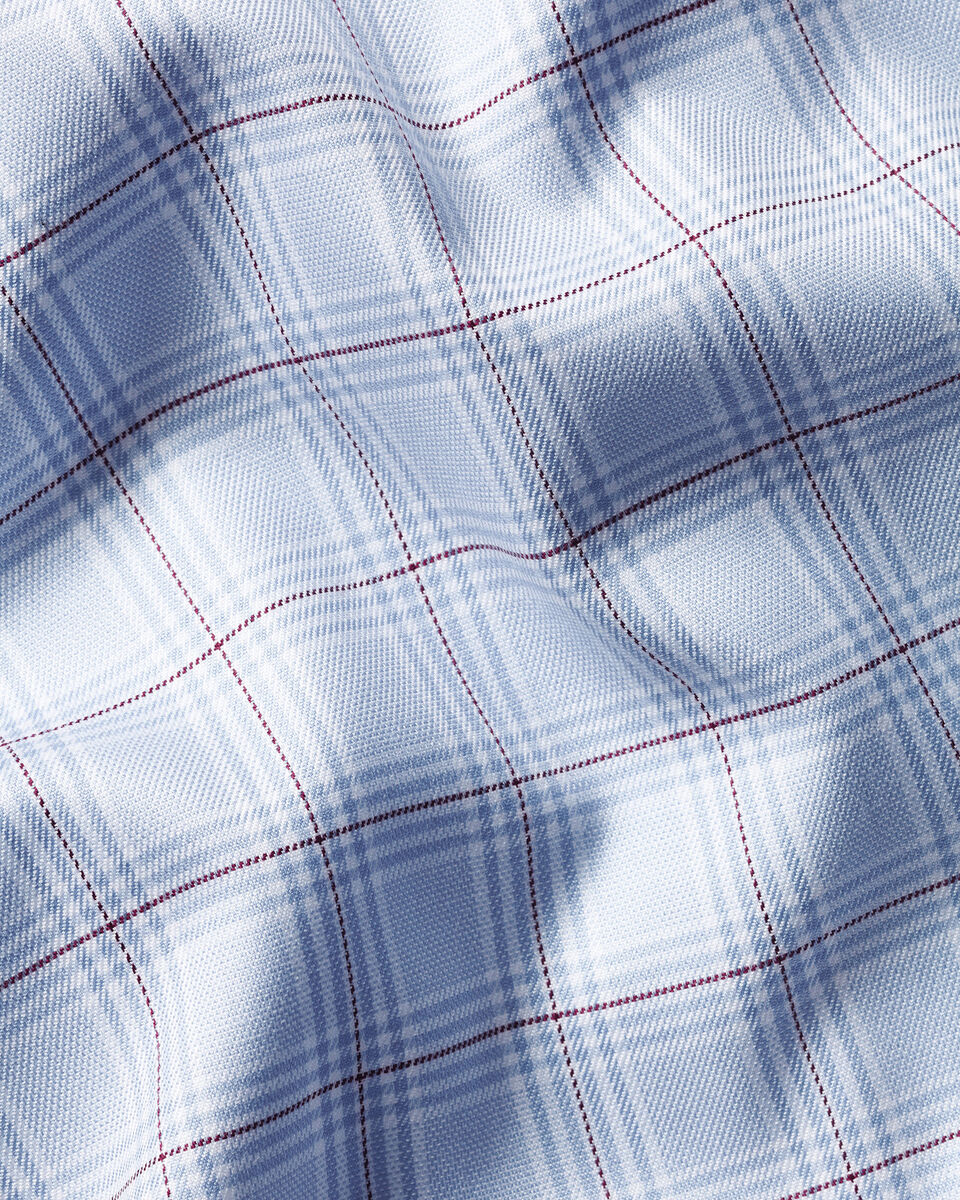 Luxury Prince Of Wales Check shirt sky blue
