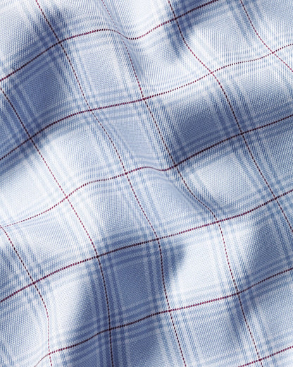 Luxury Prince Of Wales Check shirt sky blue