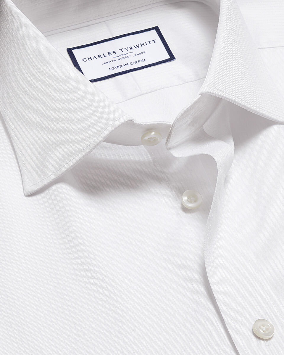 Luxury Stripe Egyptian Cotton Extra Slim Fit Shirt White