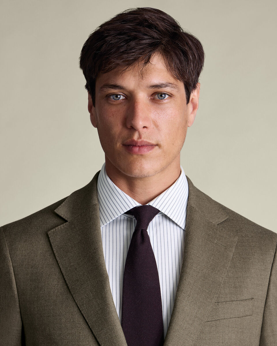 Slim Fit Cutaway Non-Iron Stripe Shirt - Mid Blue