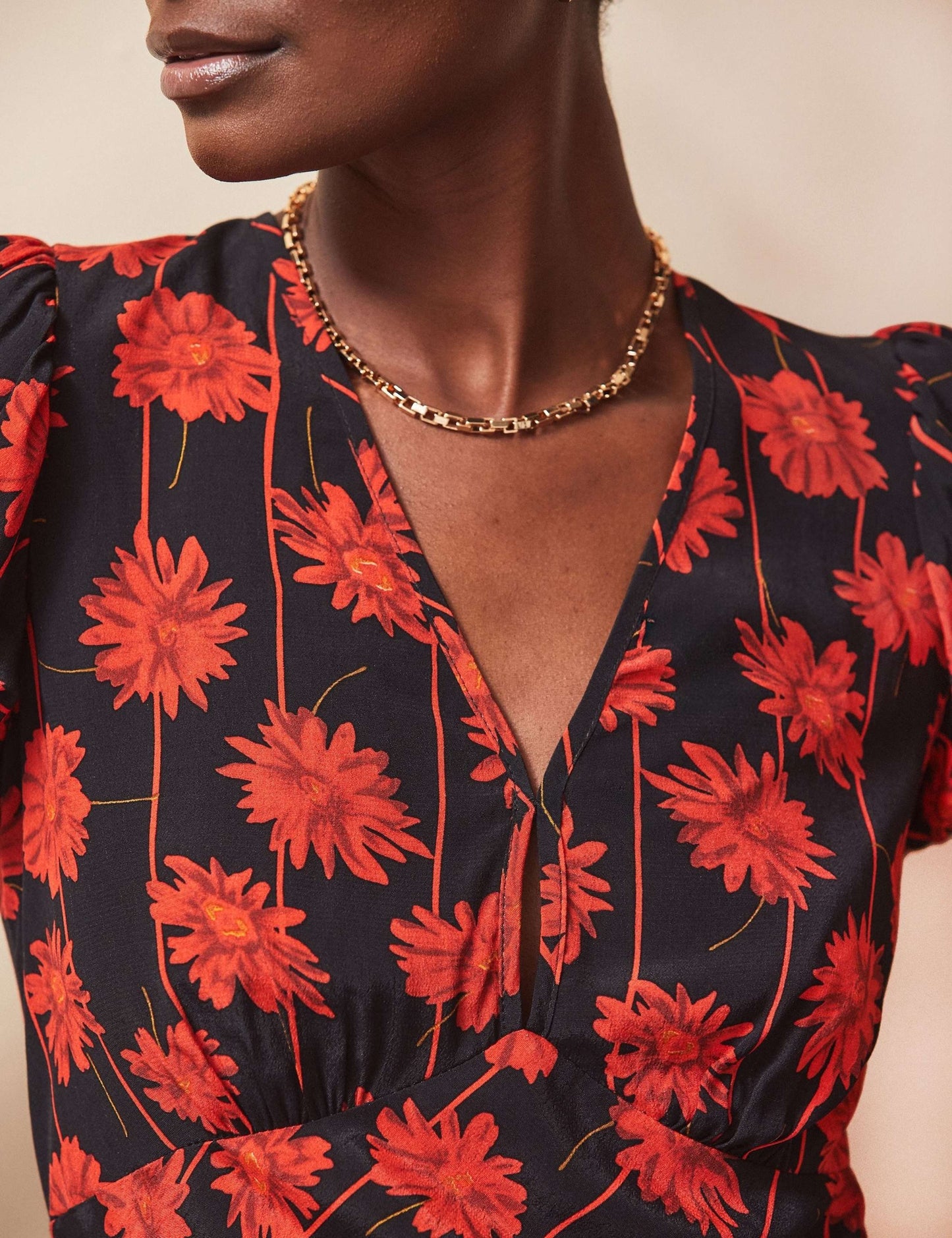 Floral Midi Waisted Dress