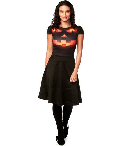 Smiley Pumpkin Skater Dress