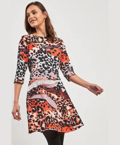 Animal Print Fit And Flare Dress