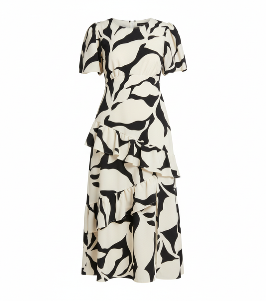 Petite Monochrome Print Day Dress