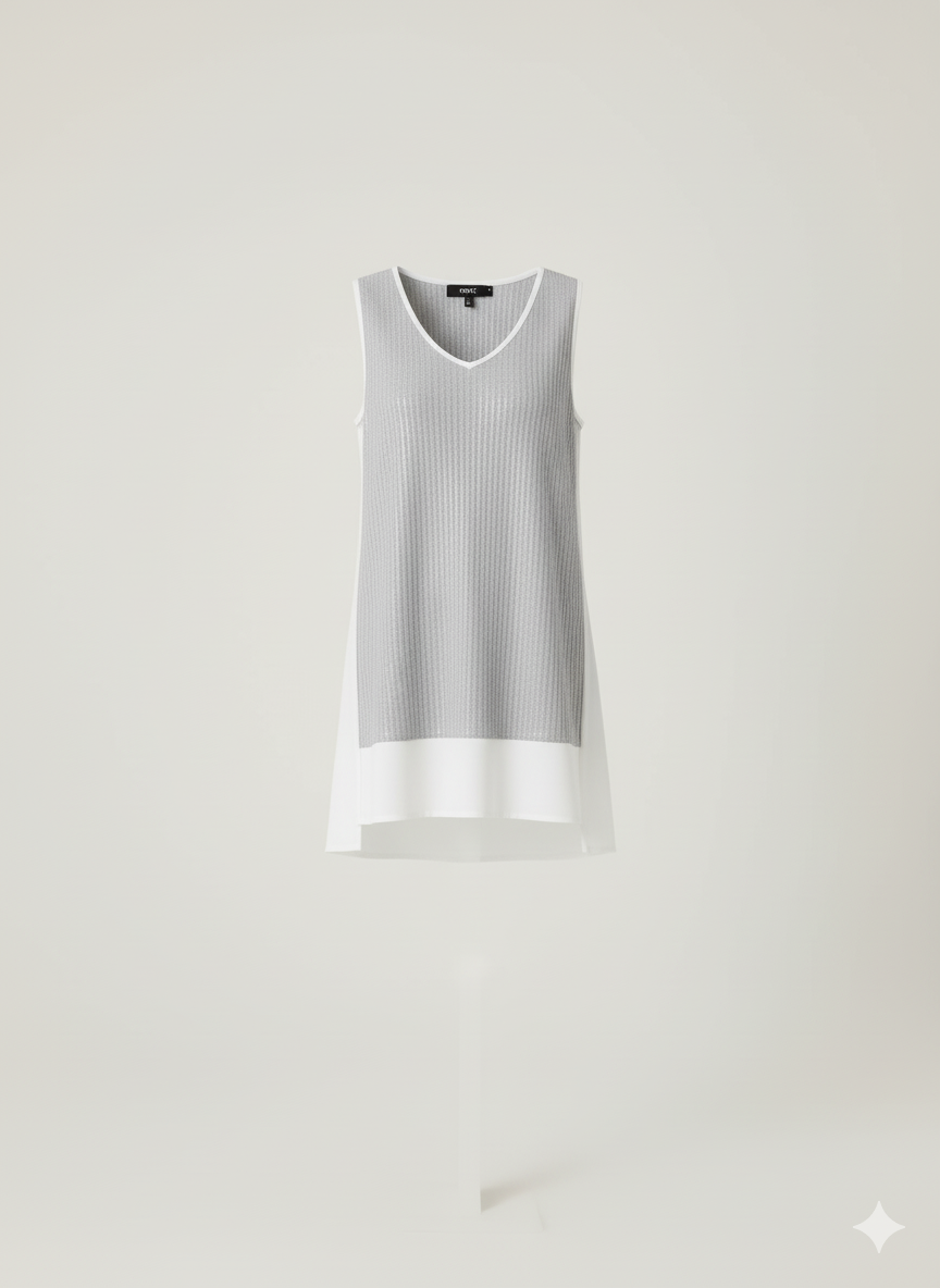Next Sleeveless Grey Cream Top Shift