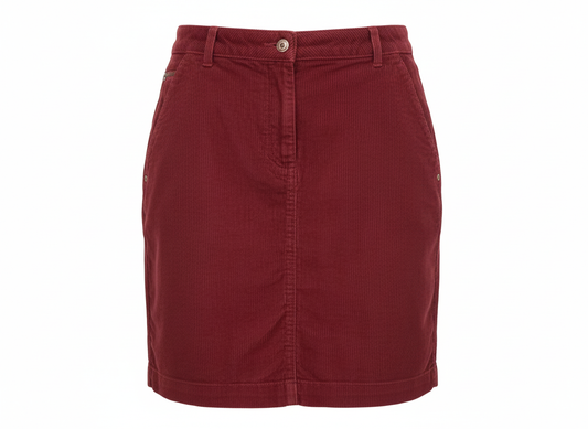 Burgundy Corduroy Mini Skirt