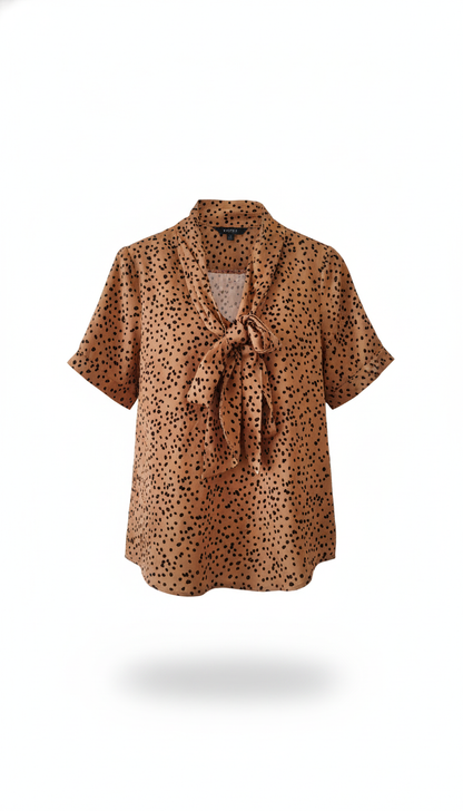 Beige Tie Neck Blouse