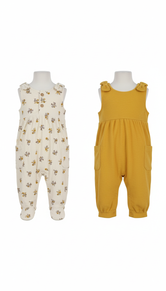 2 Pack Baby Dungarees set