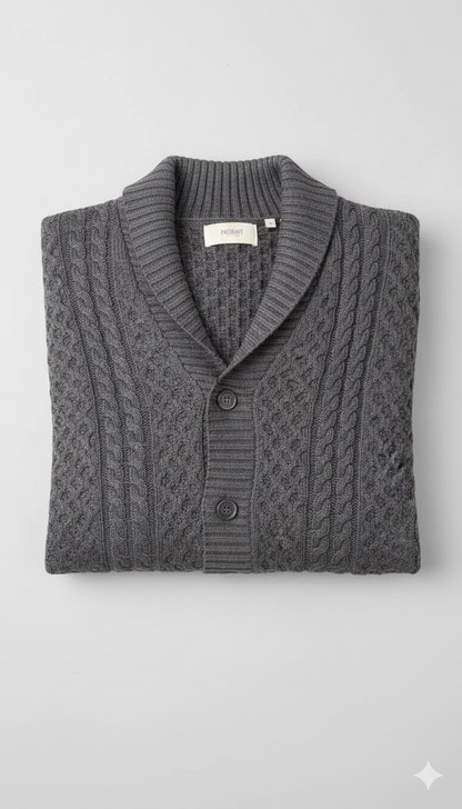 Henry Shawl Collar Cardigan Grey