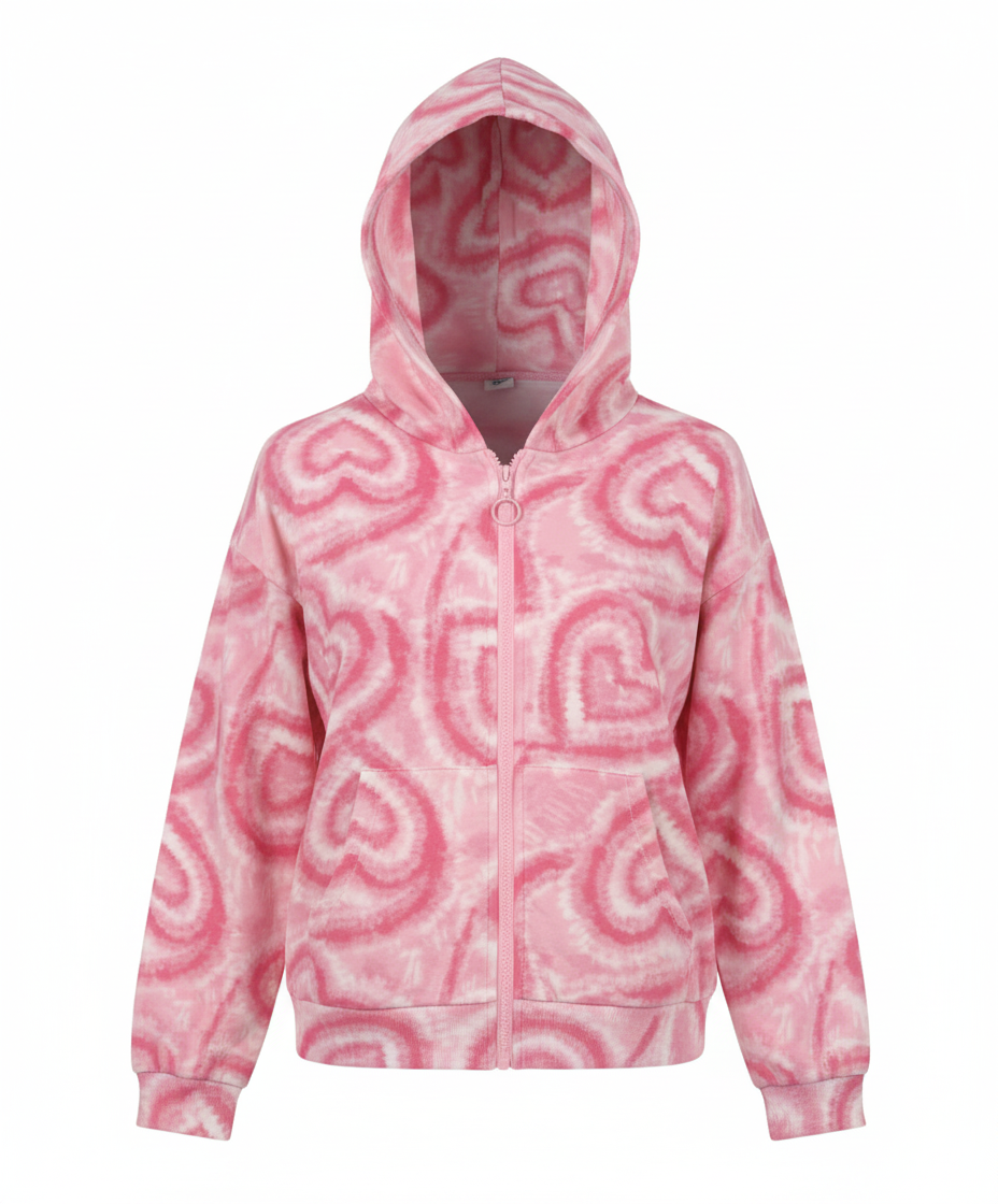 Pink Heart Hooded top