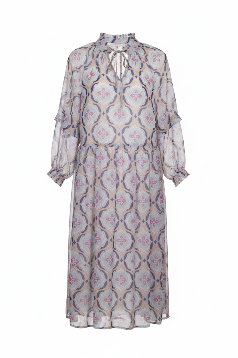 Chiffon Tile Print Dress