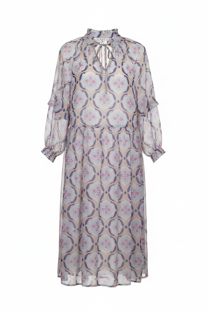 Chiffon Tile Print Dress