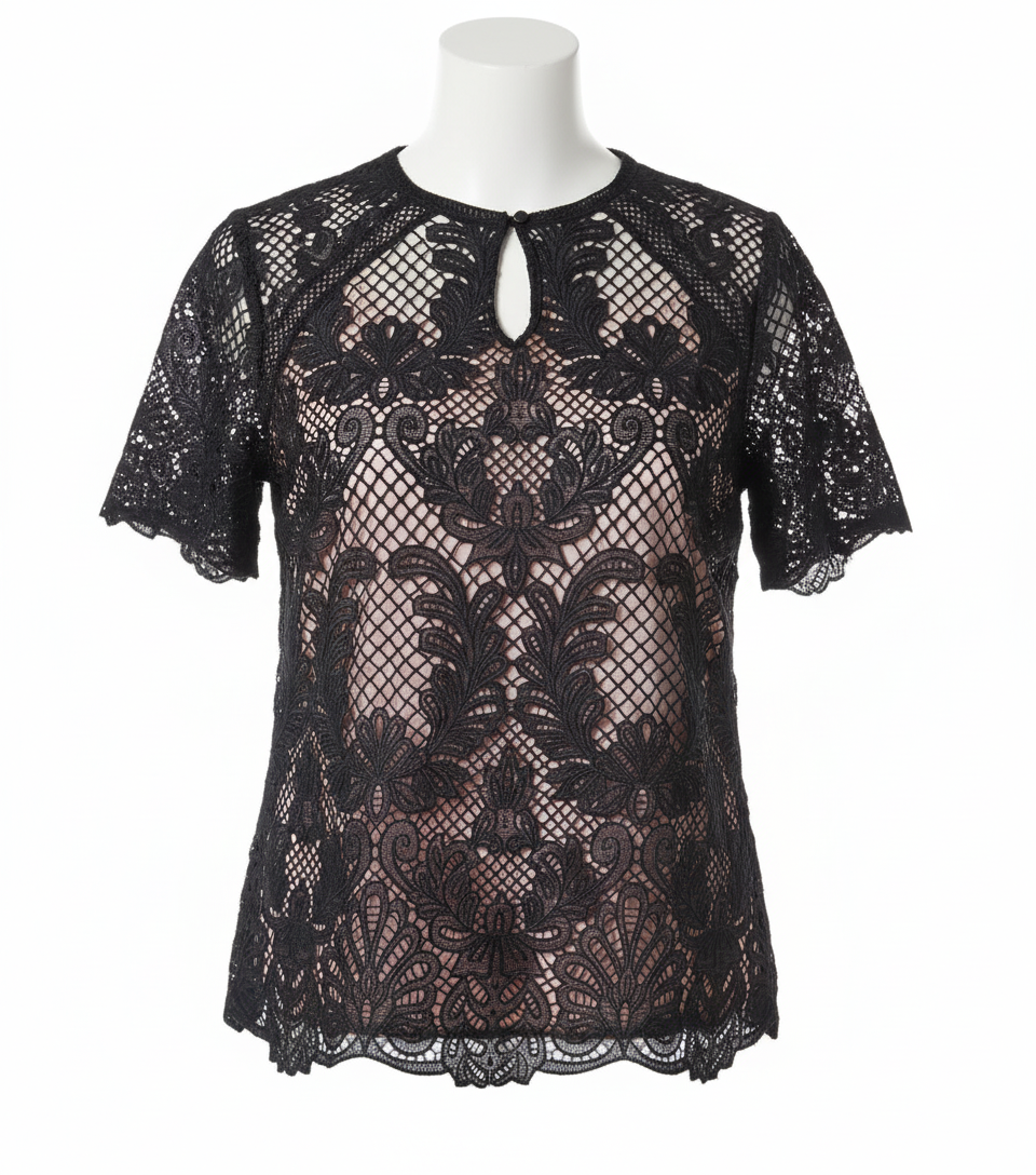 Christine Black Lace Blouse