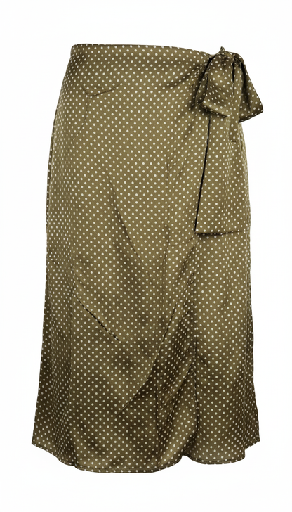 Olive Multi dots Blouse and Skirt Set
