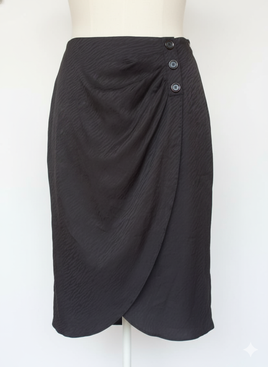 In The Shadows Wrap Skirt Black