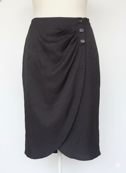 In The Shadows Wrap Skirt Black