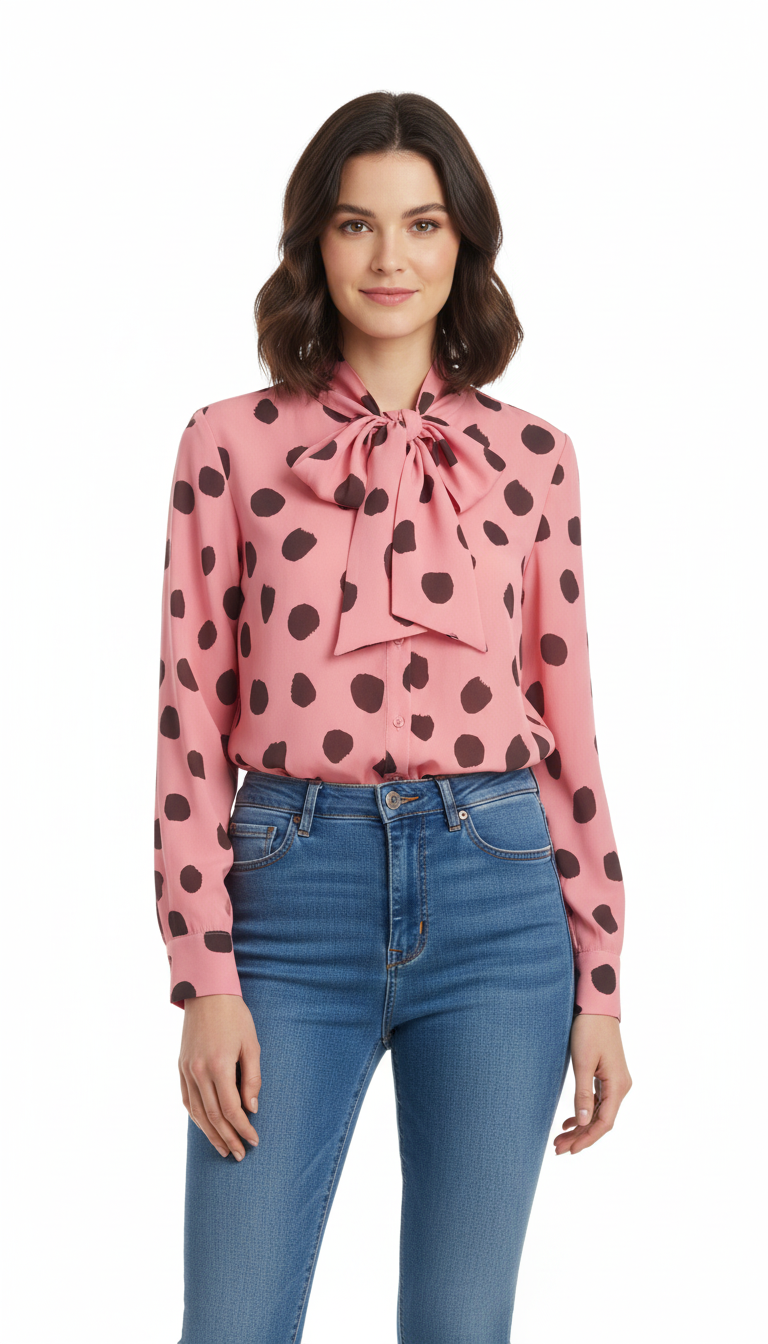 Pink Polka Print Shirt