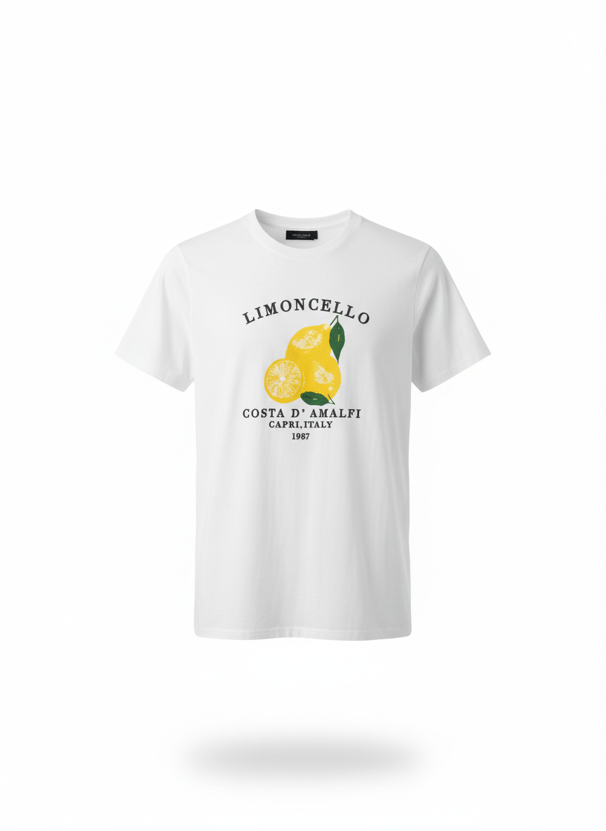 White Limone Print Relaxed T-Shirt