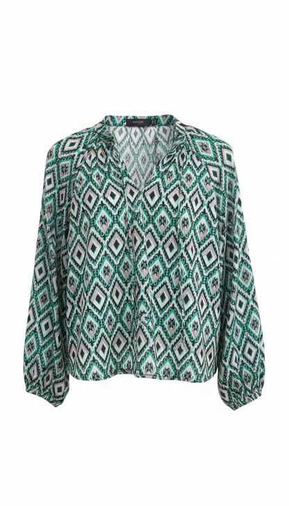 Green Deco Longsleeve Blouse