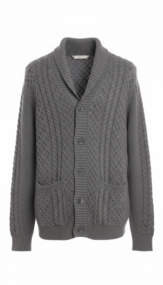 Henry Shawl Collar Cardigan Grey