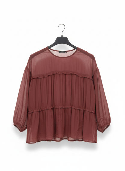 Burgundy Tiered Blouse
