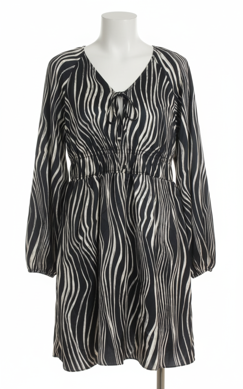 Mono Zebra Print Dress
