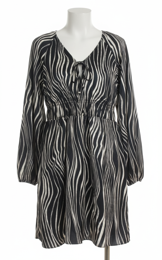 Mono Zebra Print Dress