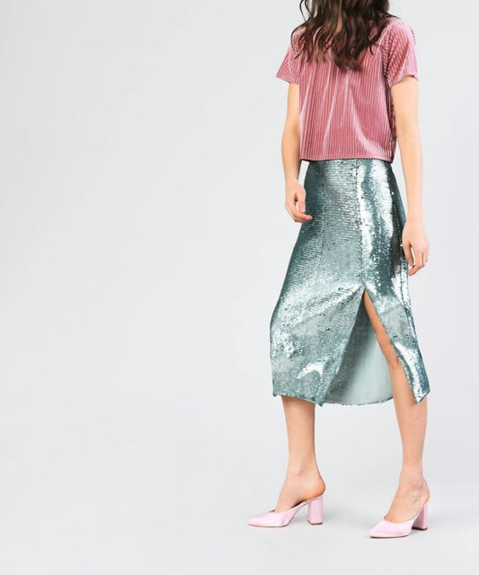 Dusty Mint Sequin Skirt